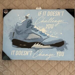 Blue Sneaker Wall Art Print - Motivational Design